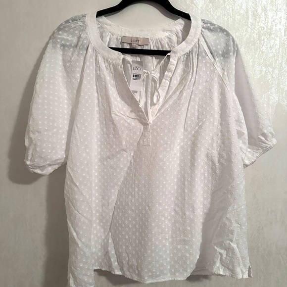 Loft polka dot peasant blouse - Picture 1 of 3